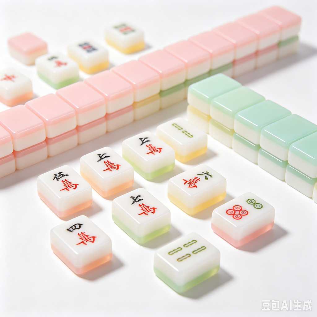 pastel color mahjong tiles